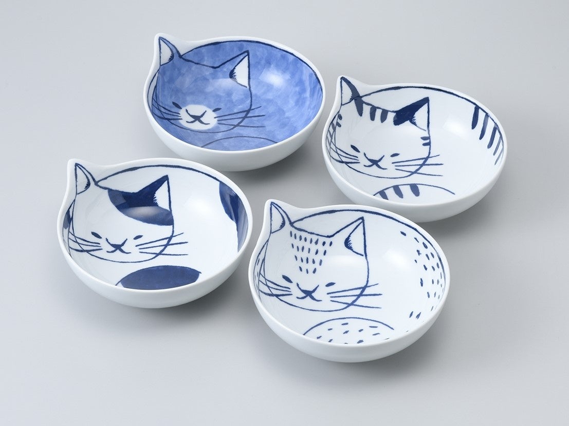 「波佐見焼 neco鉢4枚セット」(14.2×12.7cm) 3,850円