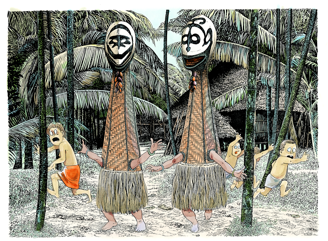 オセアニア州に伝わる「カニプ」はココナッツを採ってはいけないというタブーを伝える妖怪　©水木プロ