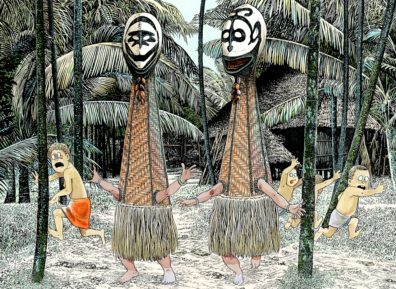 「カニプ」はココナッツを採ってはいけないというタブーを伝える　©水木プロ