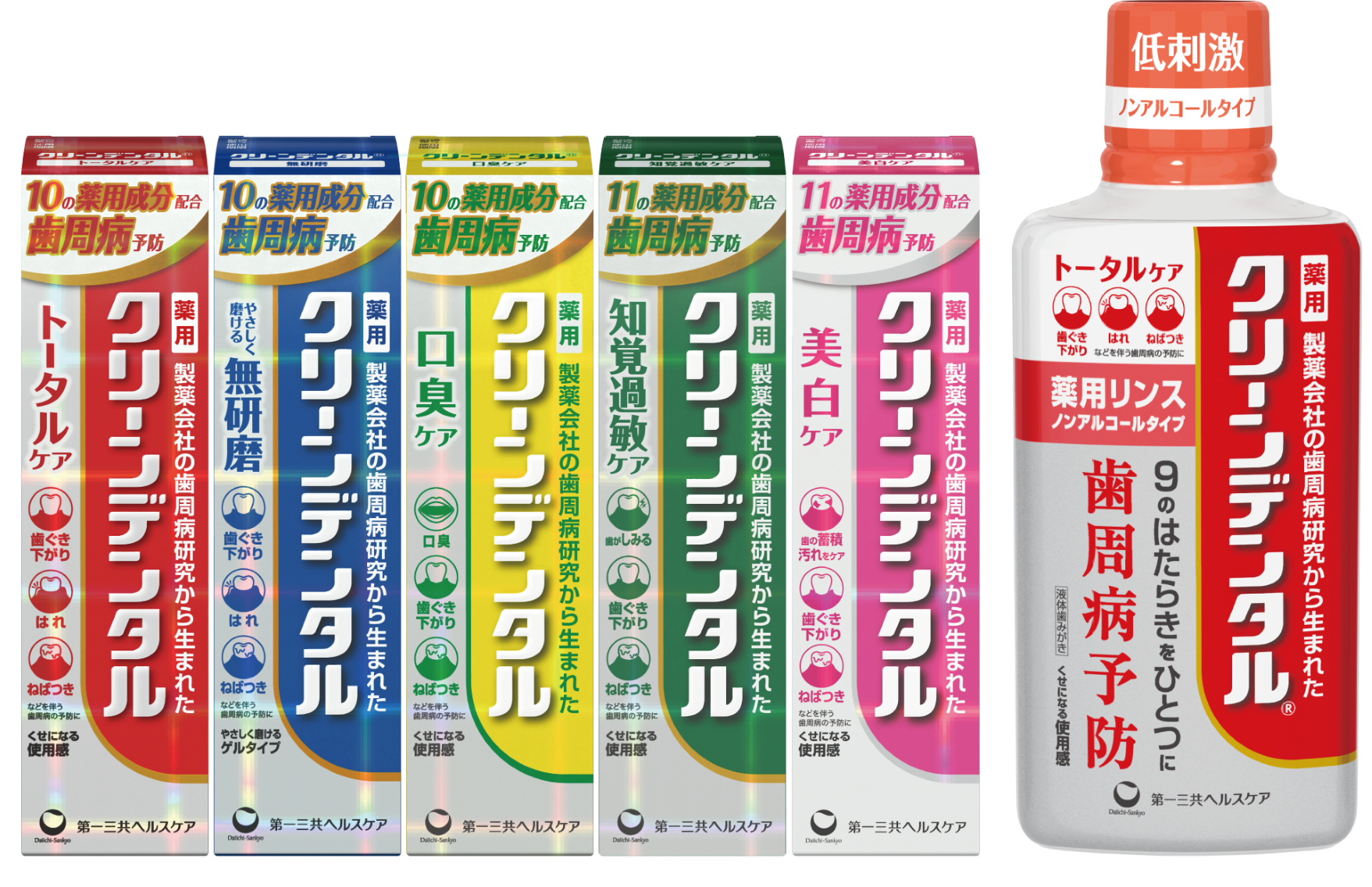 第一三共ヘルスケア 薬用 クリーンデンタル 知覚過敏ケア 50g×10個 製薬会社の高機能歯周病予防歯みがきが、シリーズ最高処方（*1）へ