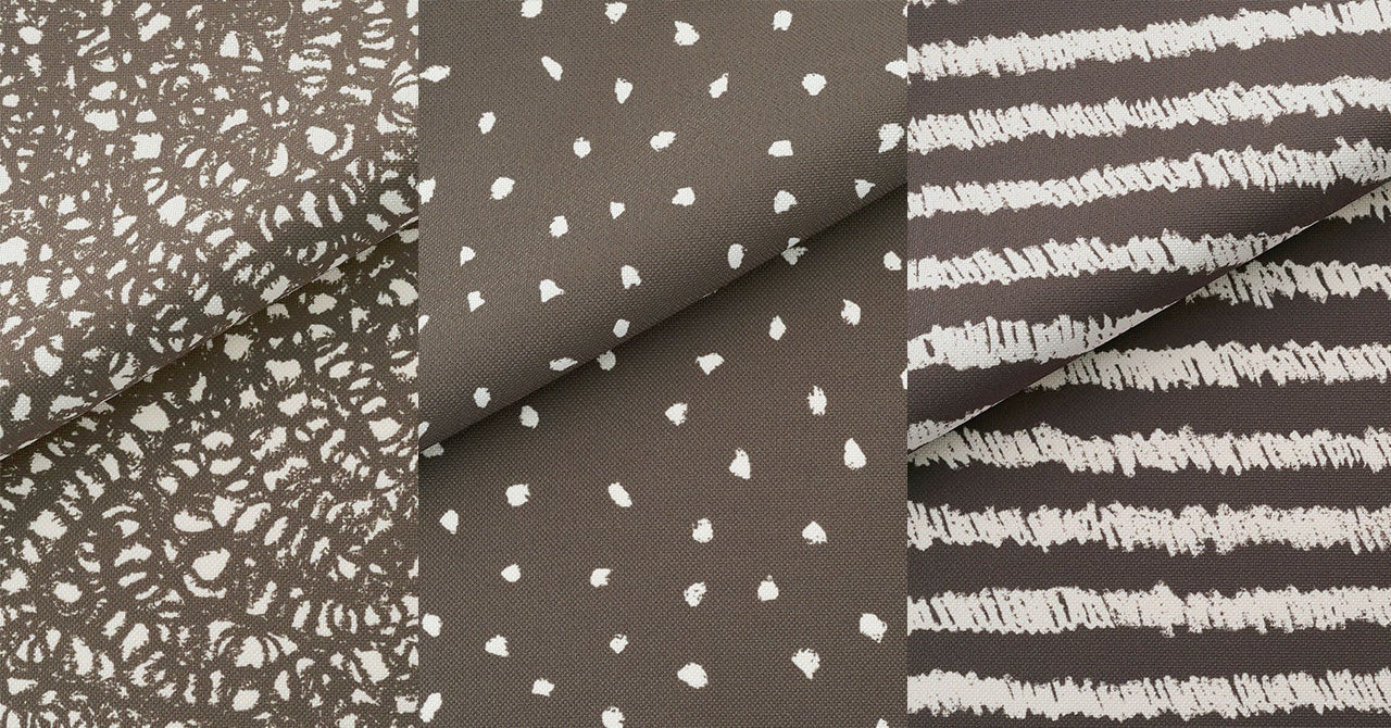 左から、ぐるぐる、てんてん、しましま