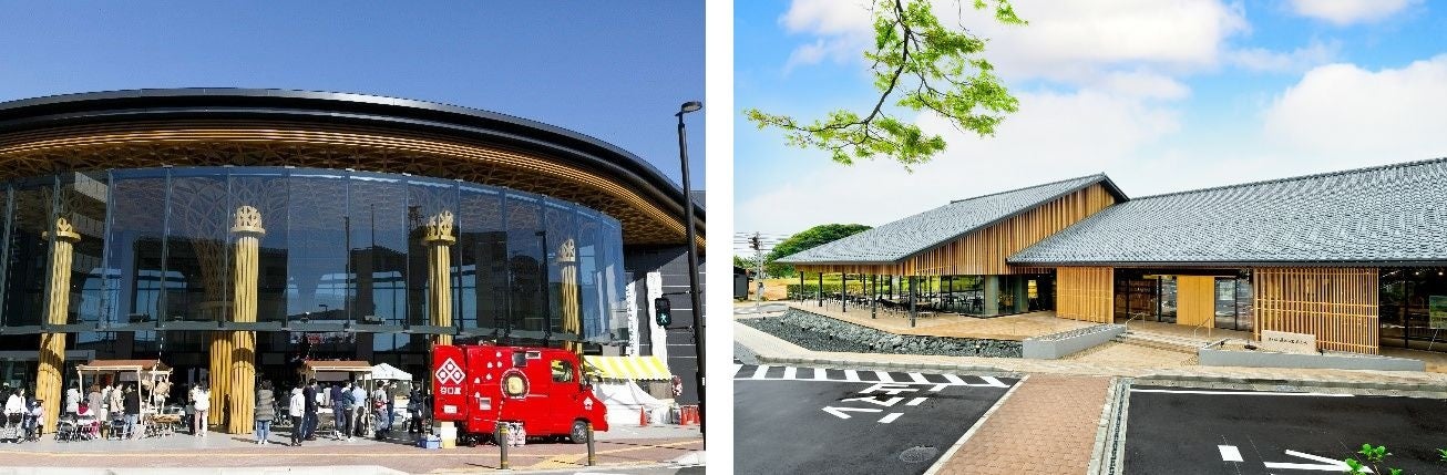 左：芦原温泉駅西口賑わい施設「アフレア」／右：道の駅 蓮如の里あわら