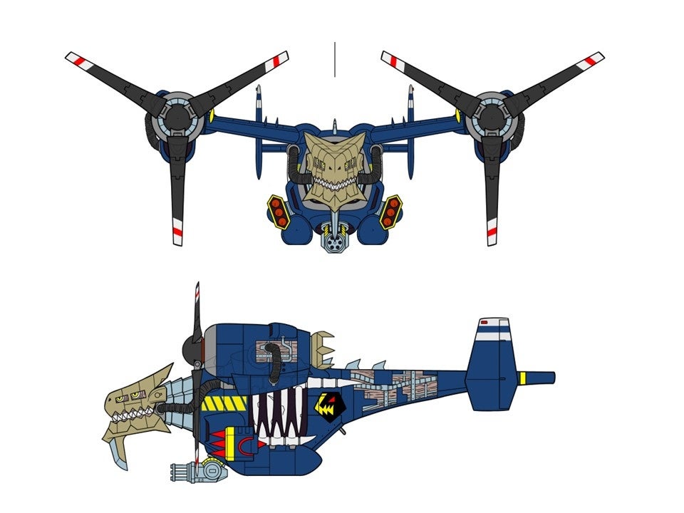 カーゴドラモン三面図