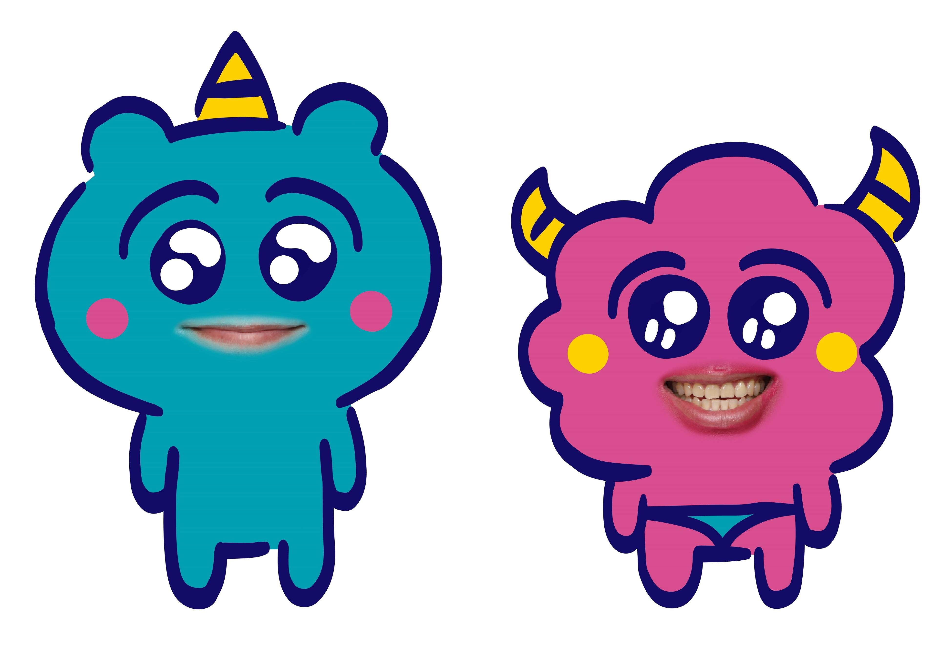 左：ぴーちき（長田）右：ぱーちき（松尾）