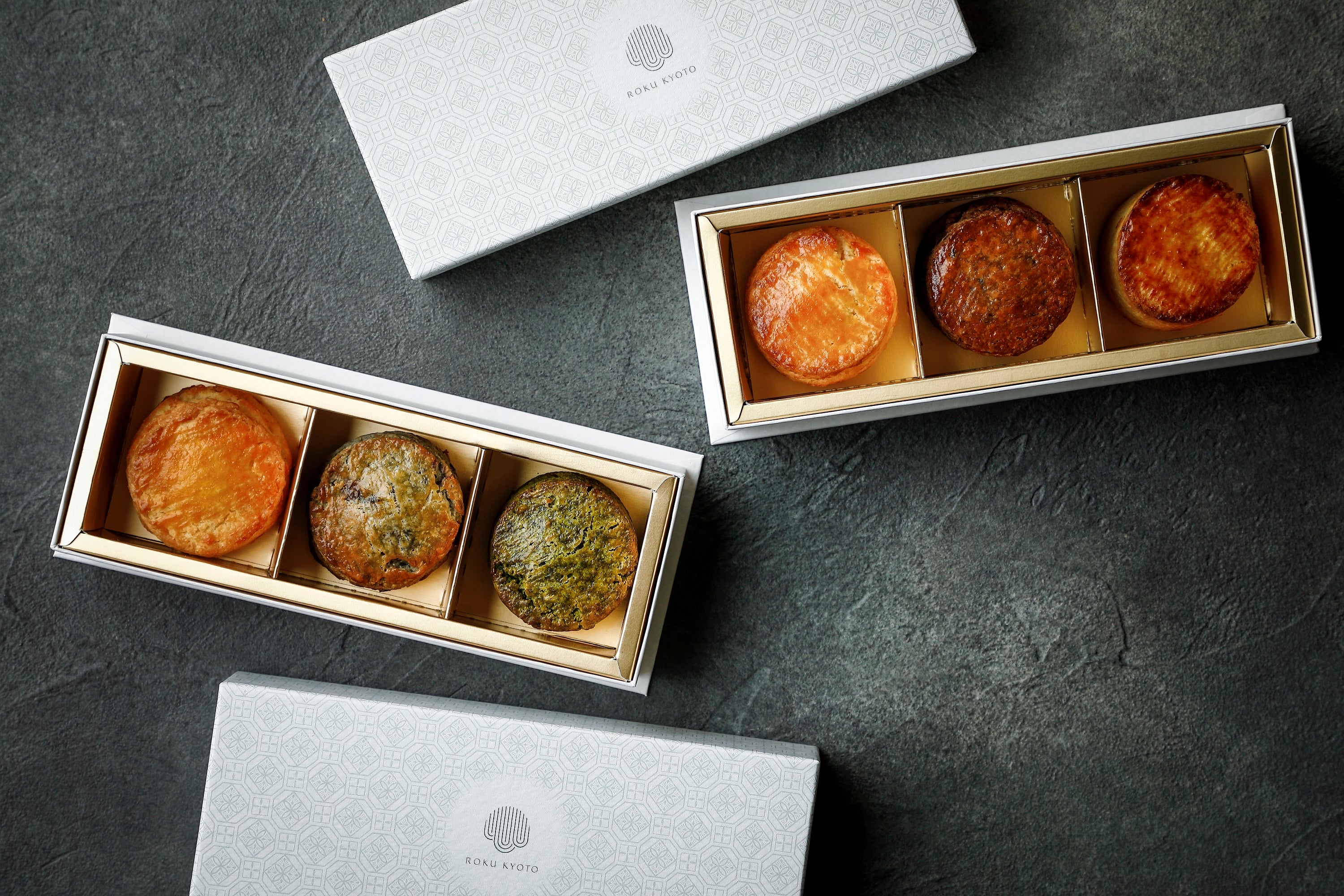ROKU KYOTO オリジナルスコーン 　（左）「麓-ROKU-」セット （右）「天神-TENJIN-」セット