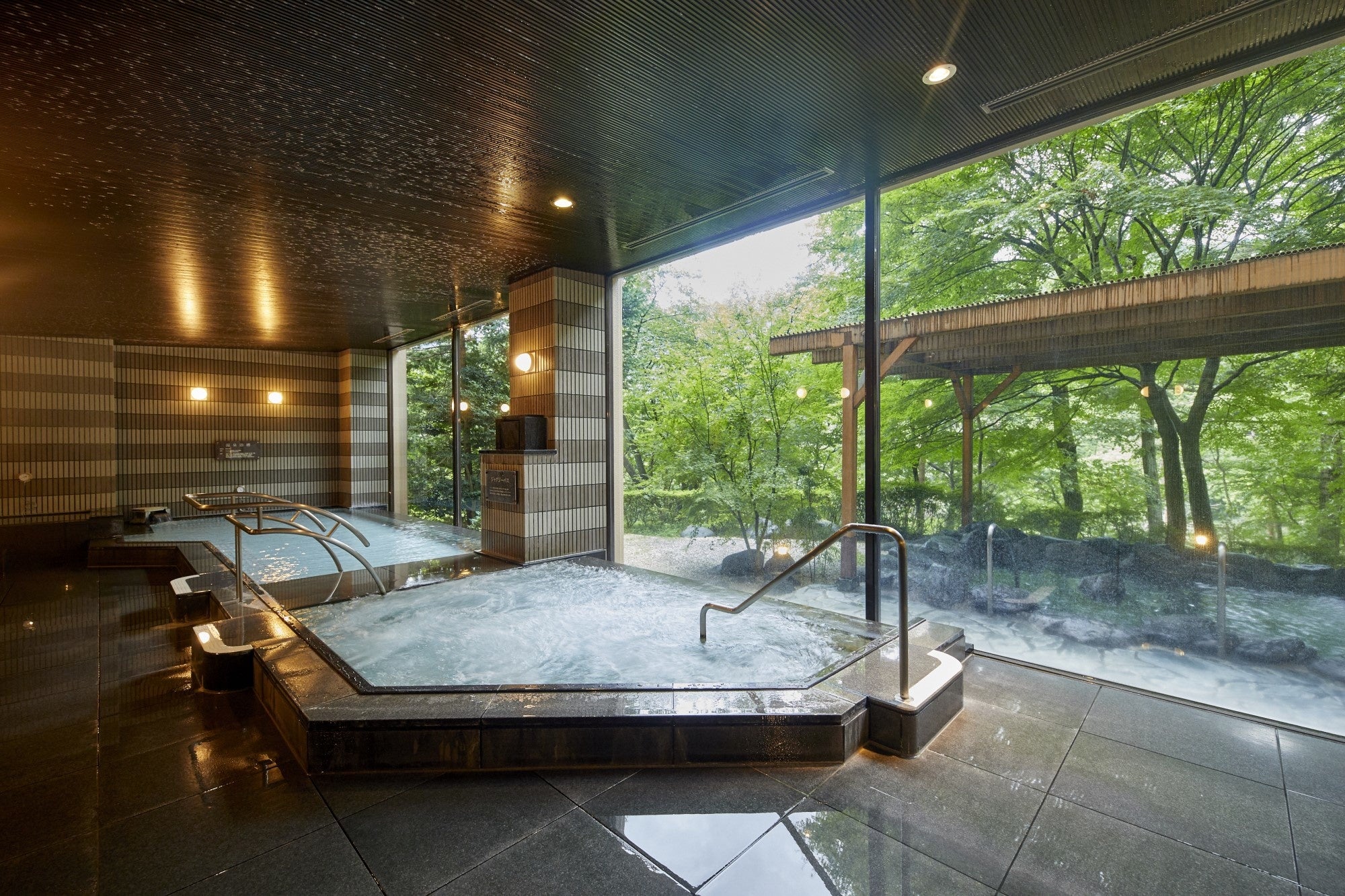 ジャグシー、寝湯、サウナなど充実した温泉大浴場