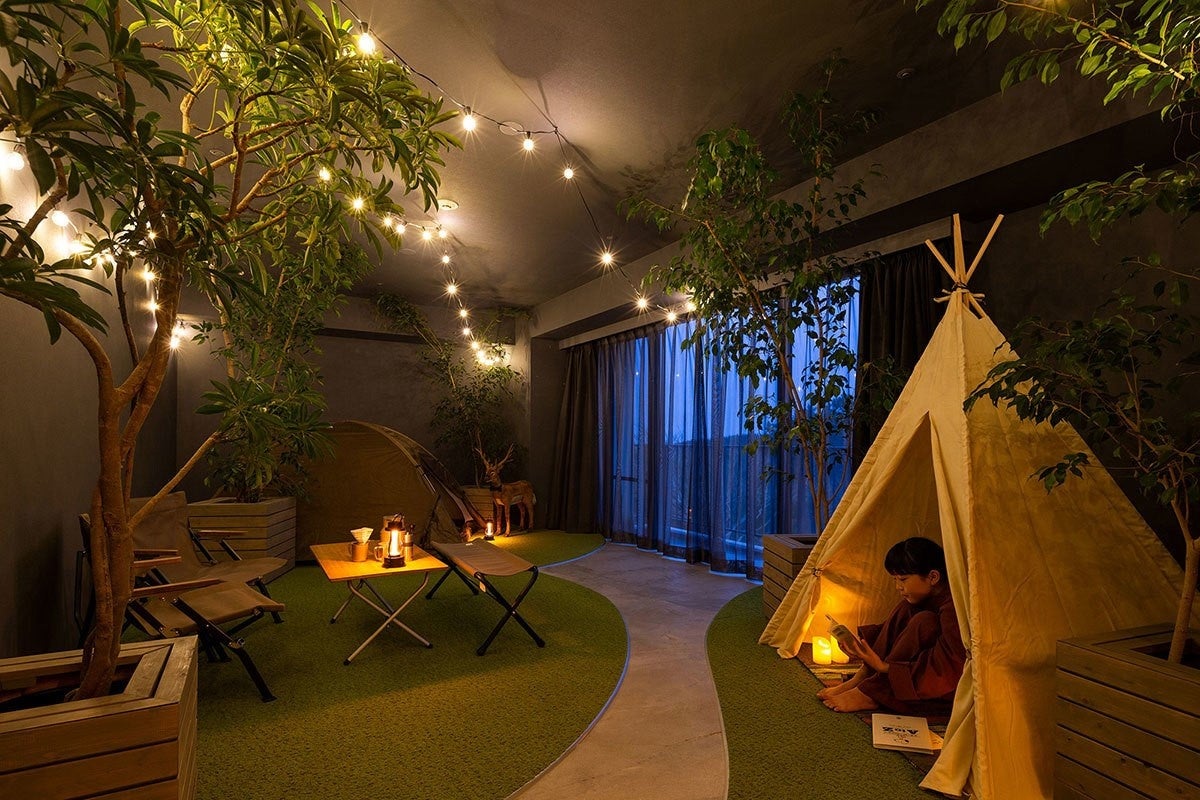 客室でキャンプ気分を味わえる「キャンプの部屋」