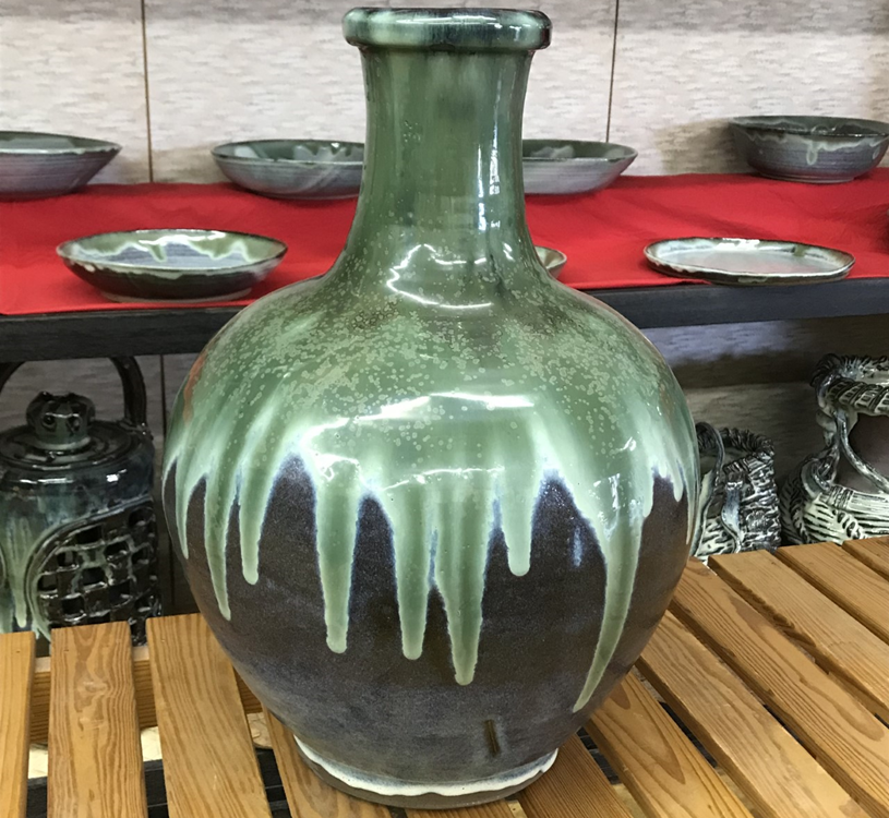 信州松代焼　初期松代焼天王山窯屋号入甕　江戸時代中期(文化文政頃)頃 信州松代焼 初期松代焼天王山窯屋号入甕 江戸時代中期(文化文政