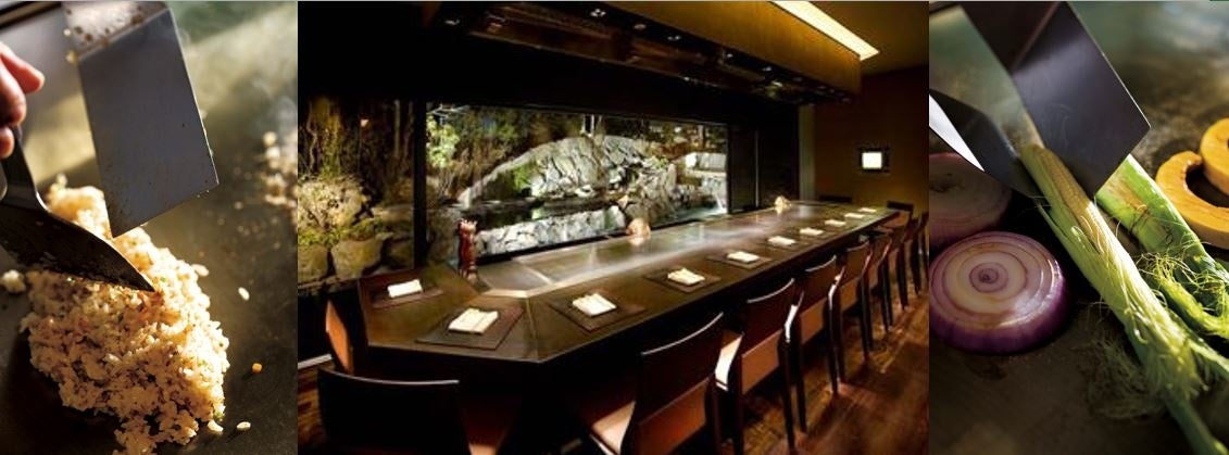 シェフが目の前で焼き上げ、出来立てをご提供する鉄板焼きカウンター