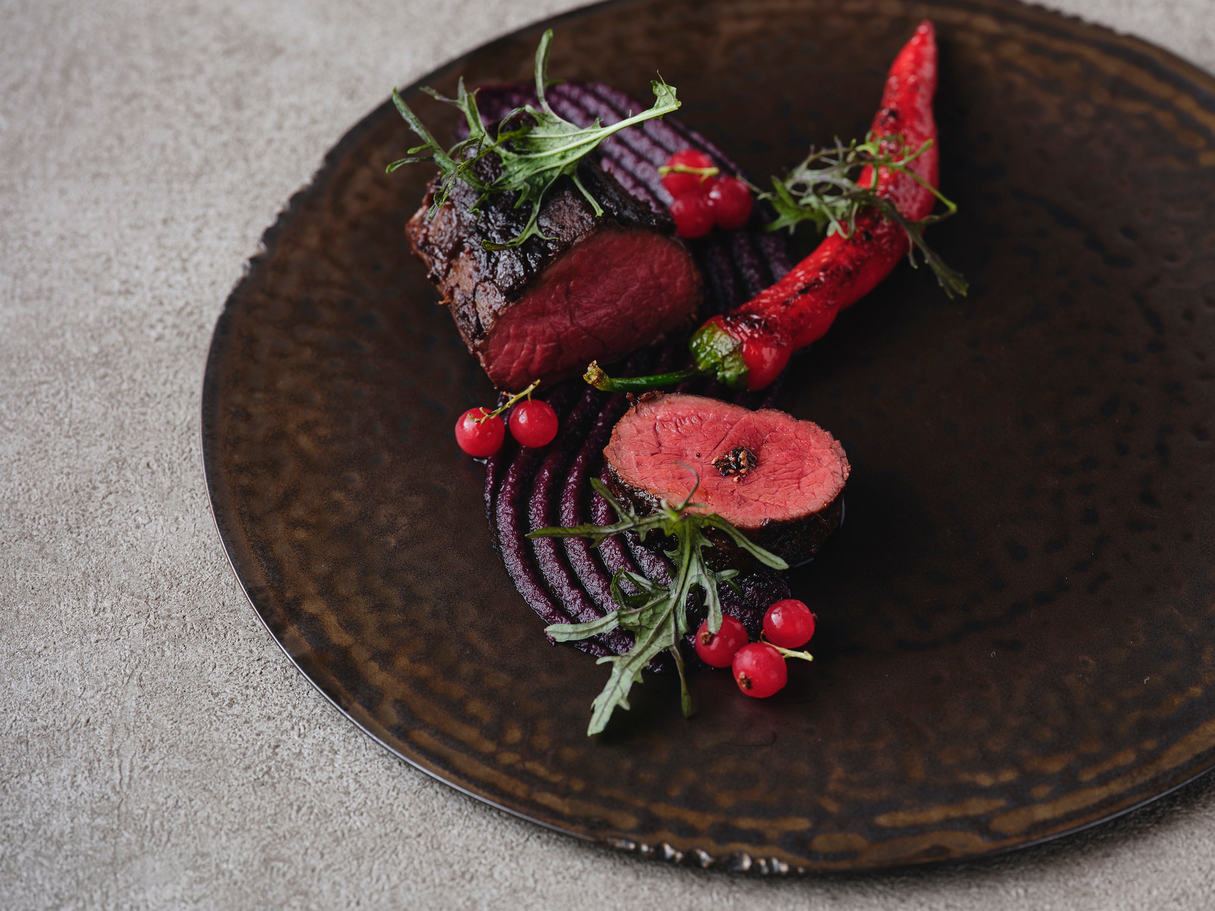 オールデイダイニング「丹波鹿 味噌 紫人参」 