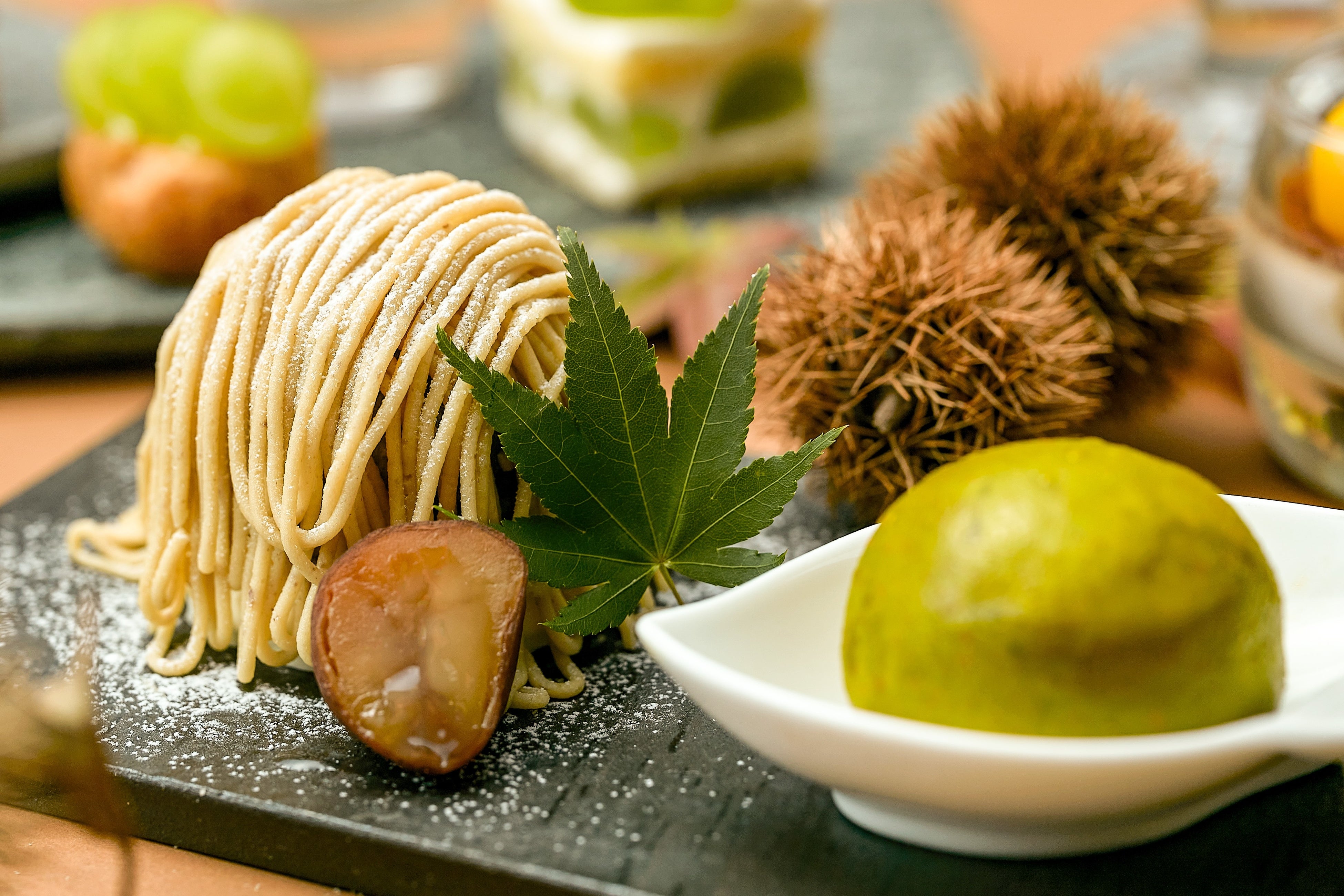 利平栗のモンブランと抹茶のシャーベット