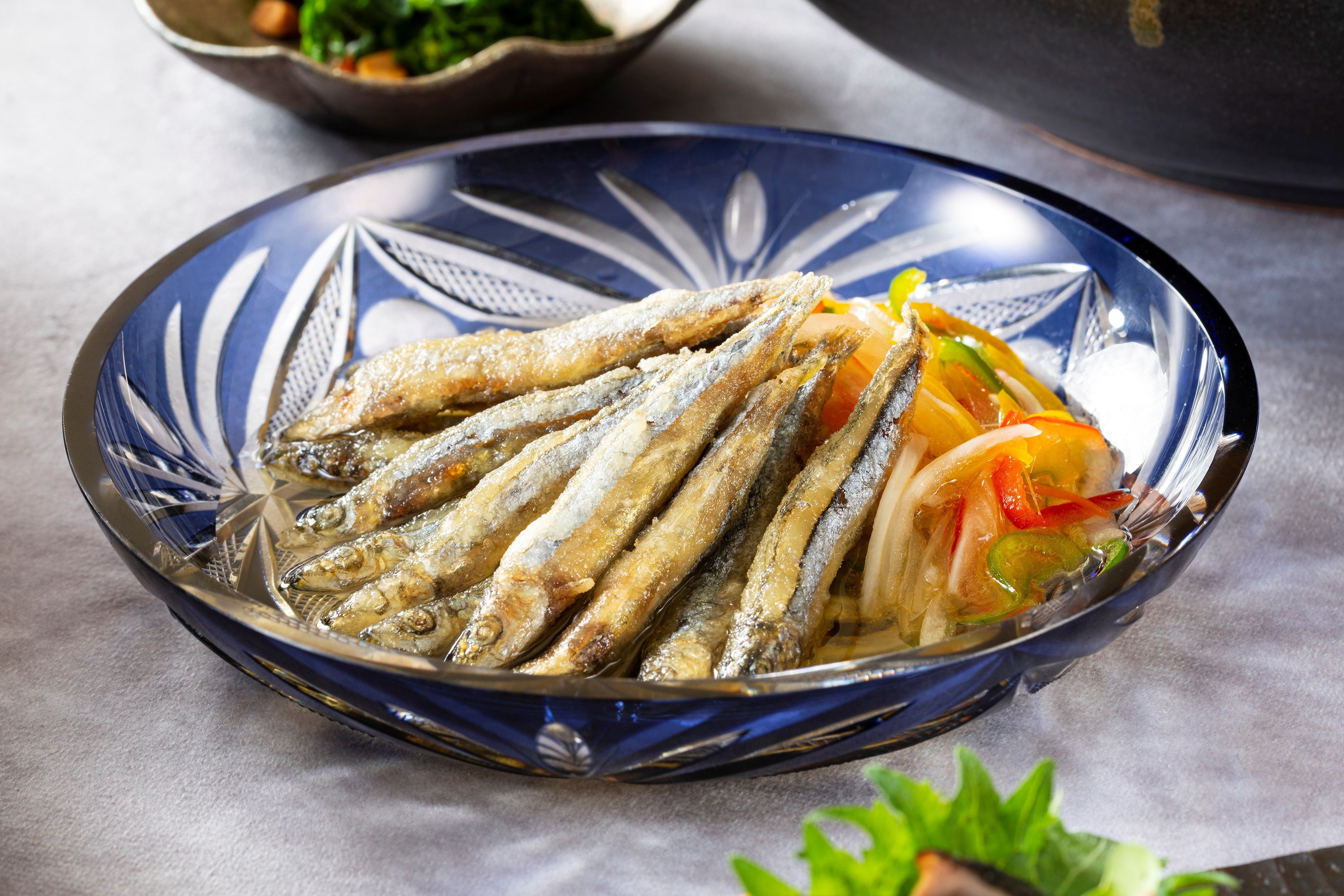 坂元のくろずを使ったきびなごの南蛮漬け