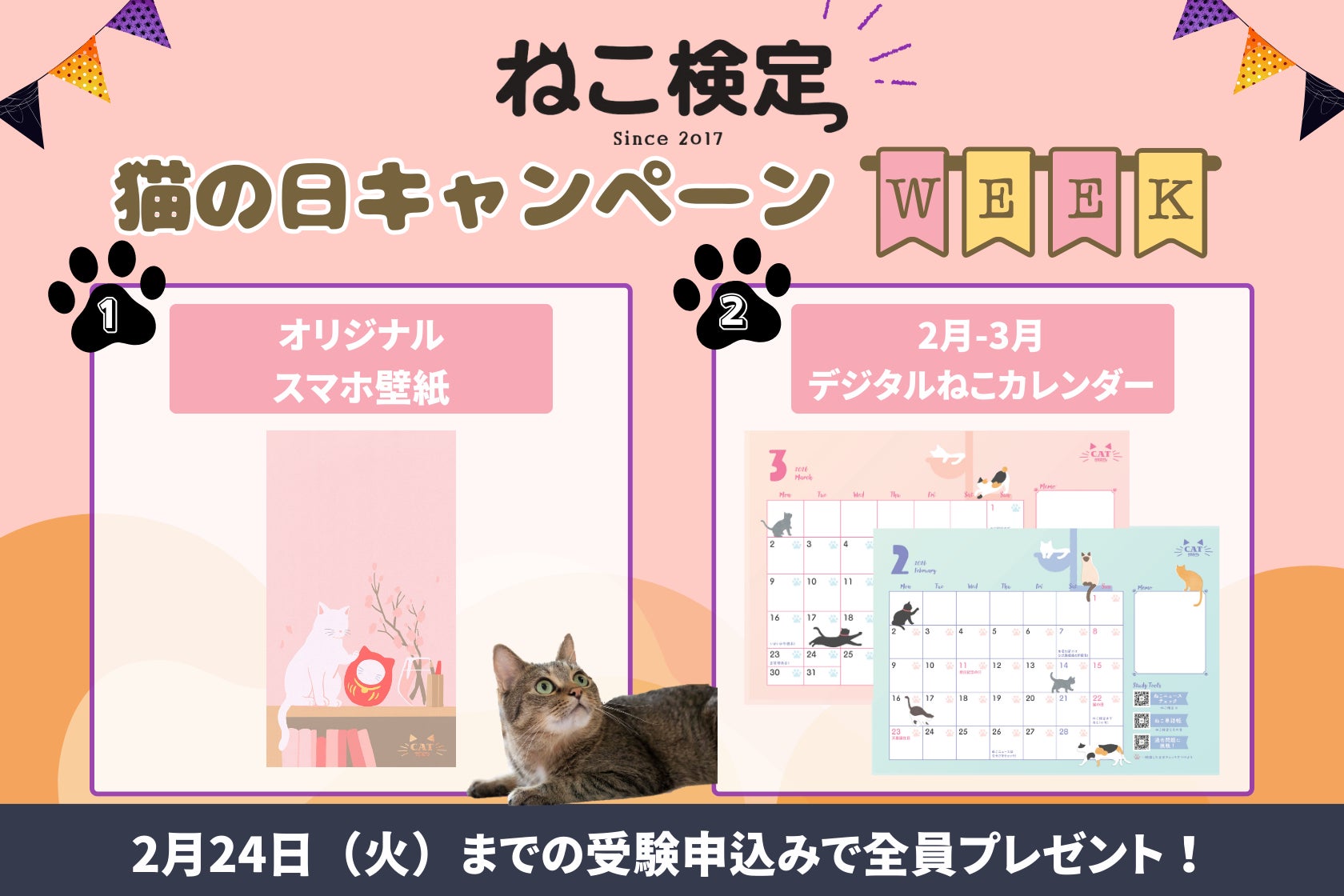2月22日は猫の日!『ねこ検定 猫の日キャンペーンウィーク』スタート 2月22日は猫の日!『ねこ検定 猫の日キャンペーンウィーク』スタート