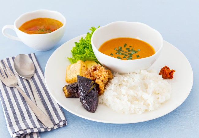 「豆腐と揚げなすのココナッツカレー」