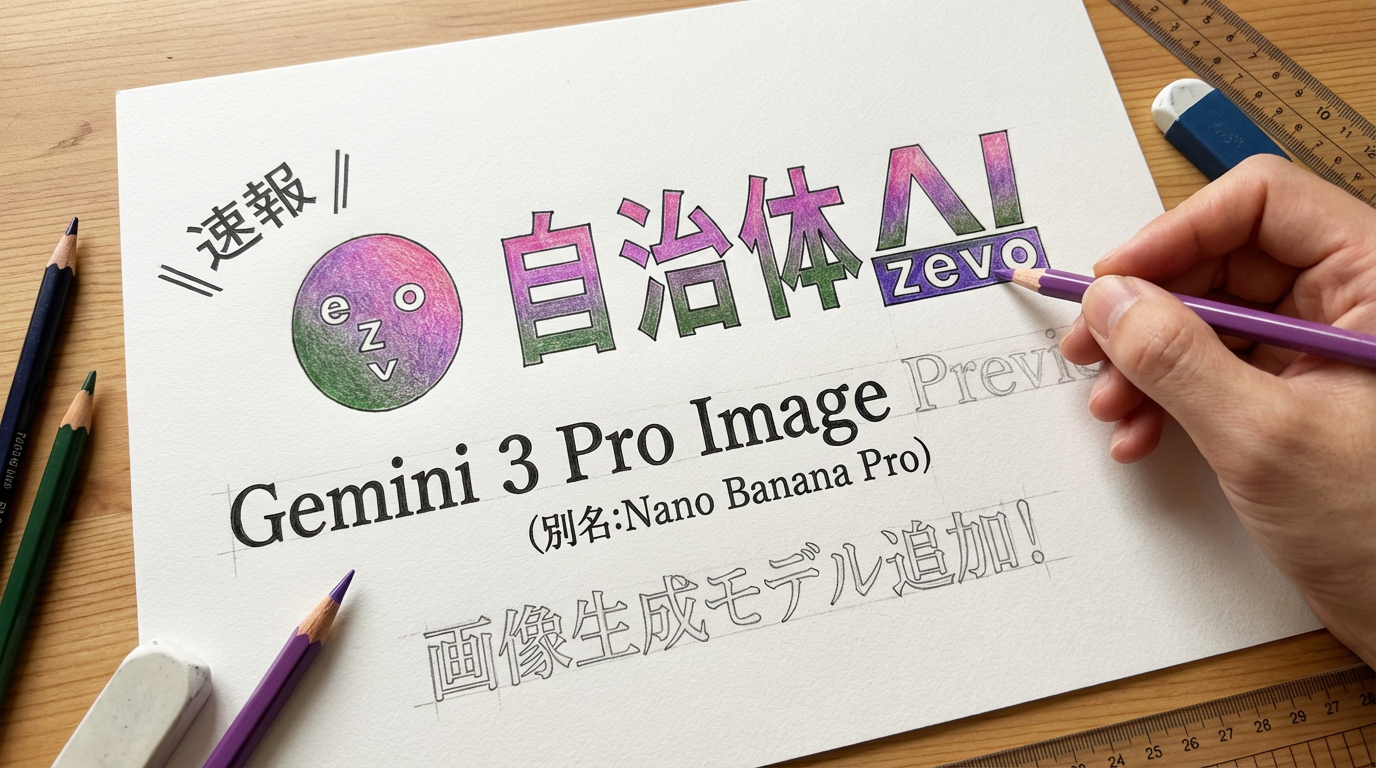 自治体AI zevoでGemini 3 Pro Image Previewが2025年11月27日木曜日