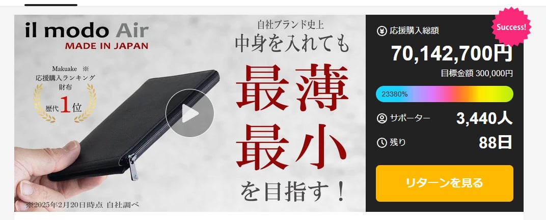 STATUSY(ステータシー) il modo Air(イルモードエアー) ステータシー株式会社、長財布「il modo Air」をMakuakeで発売