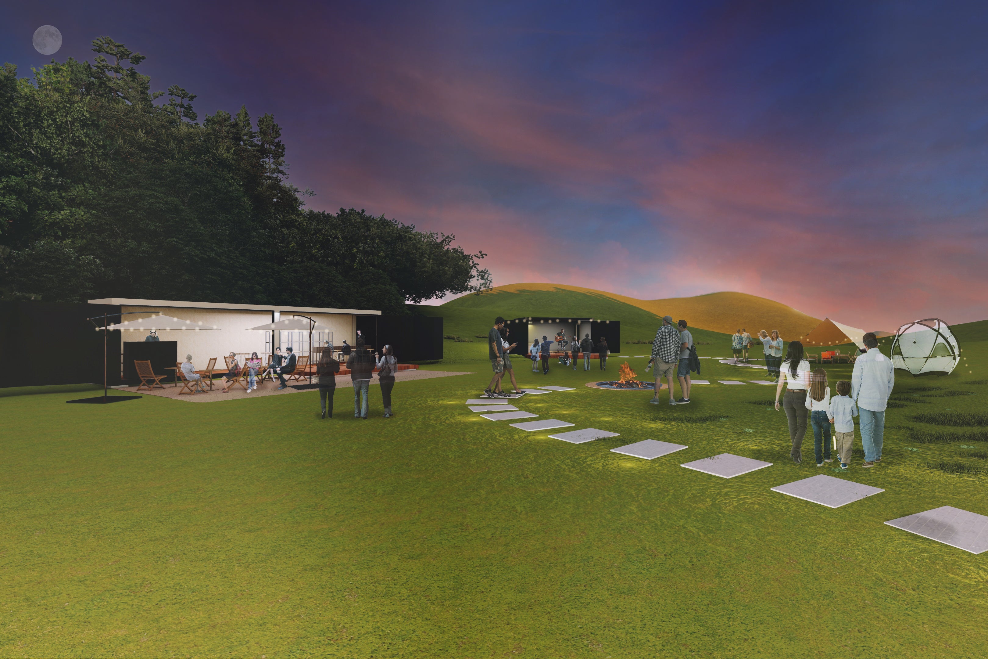 焚火を囲みながらのライブも◎