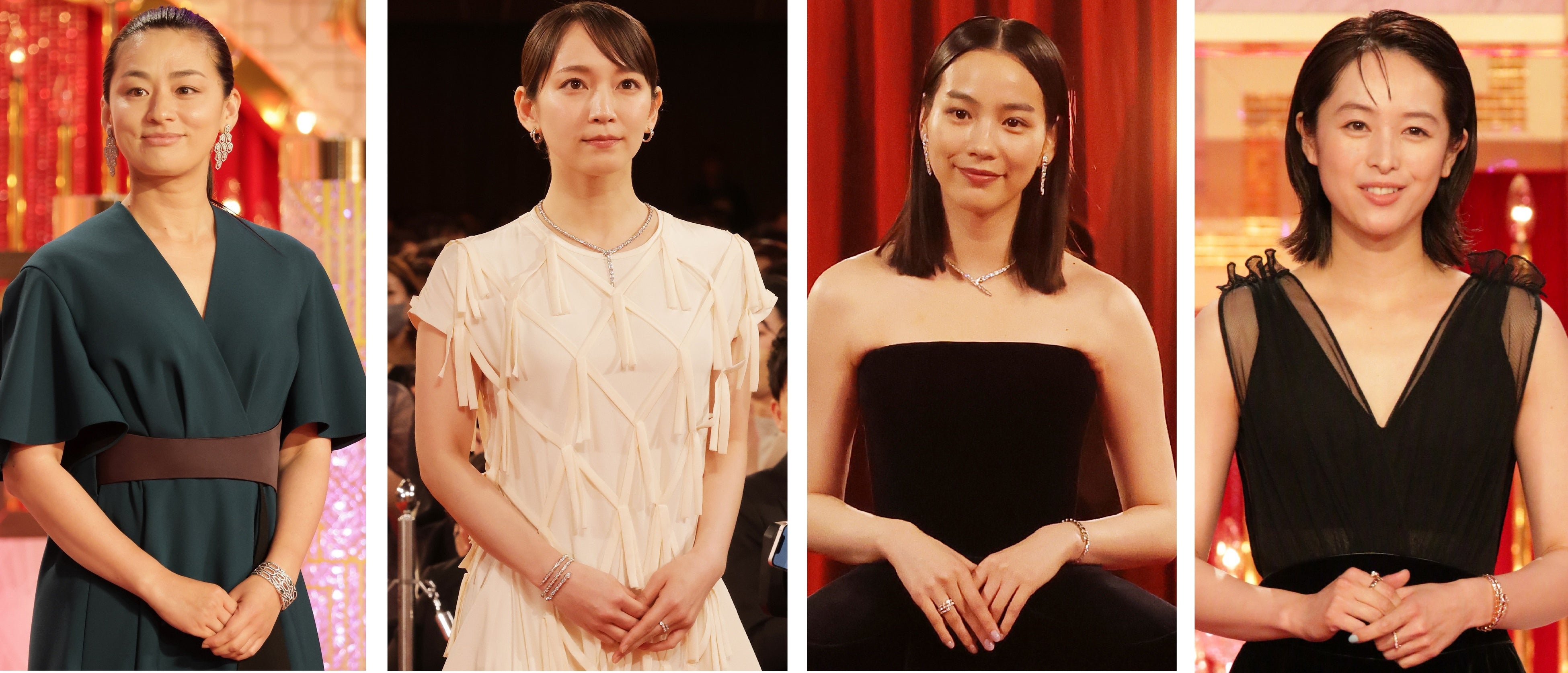 左より：尾野真千子さん、吉岡里帆さん、のんさん、清野菜名さん