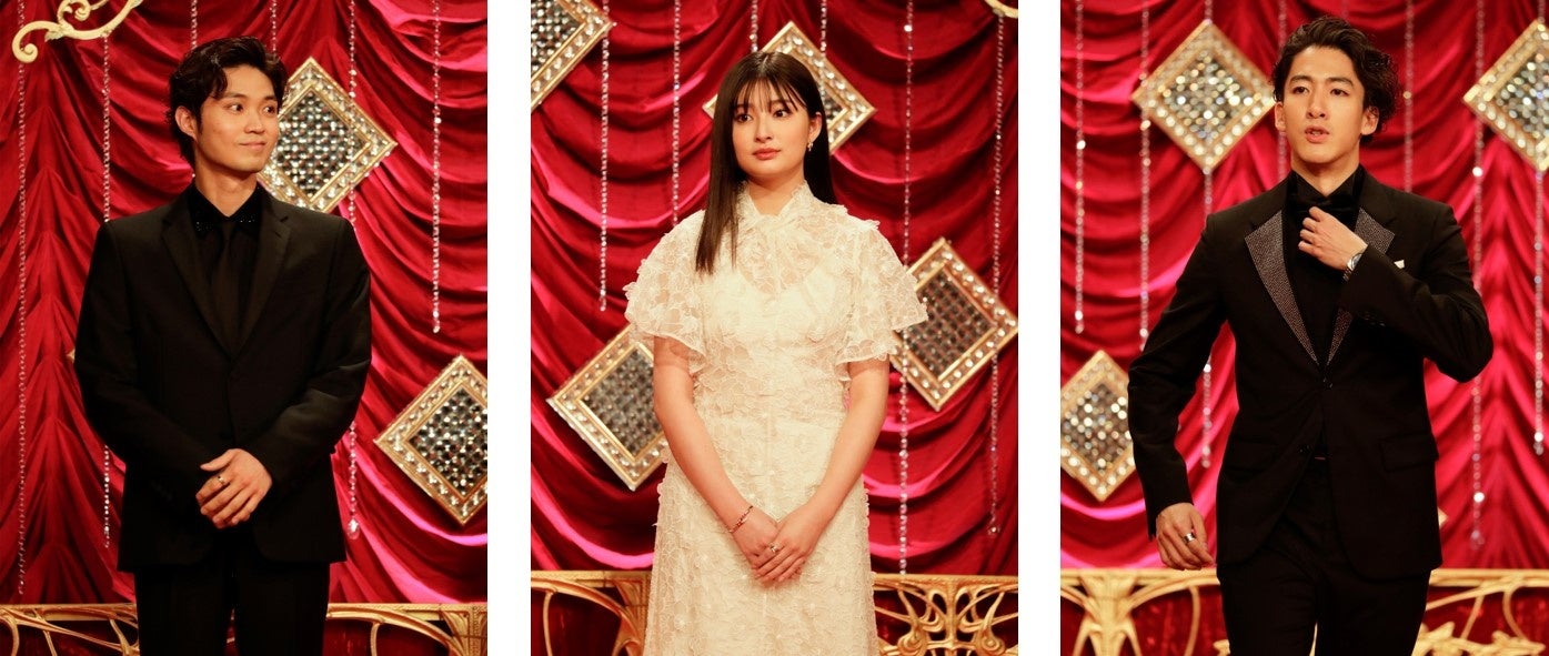 左より：磯村勇斗さん、吉川愛さん、尾上右近さん