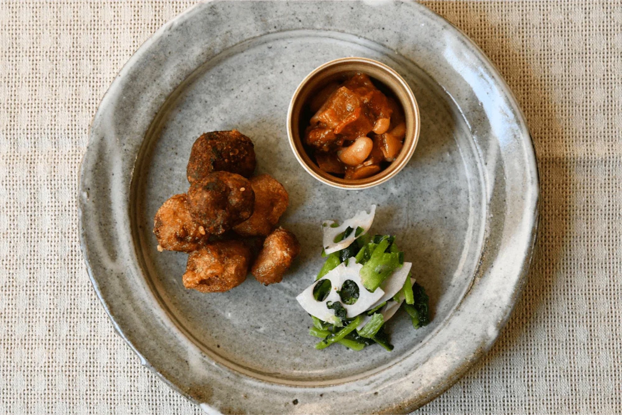 唐揚げ（ゆず風味）・蓮根のきんぴら・インゲンのトマト煮