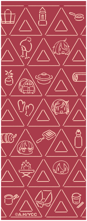 ゆるキャン△ かまわぬ 手染めてぬぐい 赤