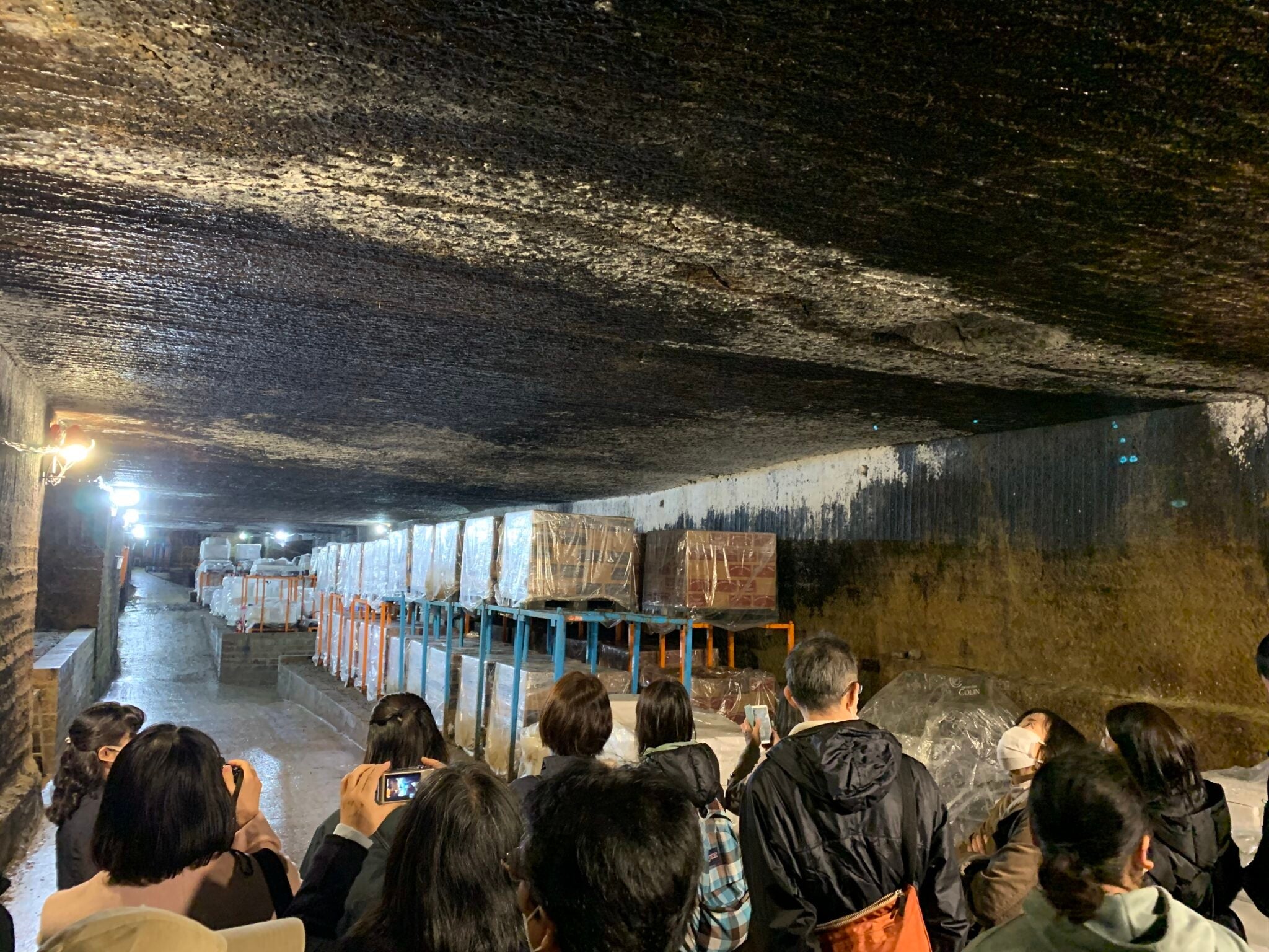 栃木県宇都宮市大谷町の天然カーヴ（地下蔵）で熟成されたワインは、多くのワインラバーが見学に来る