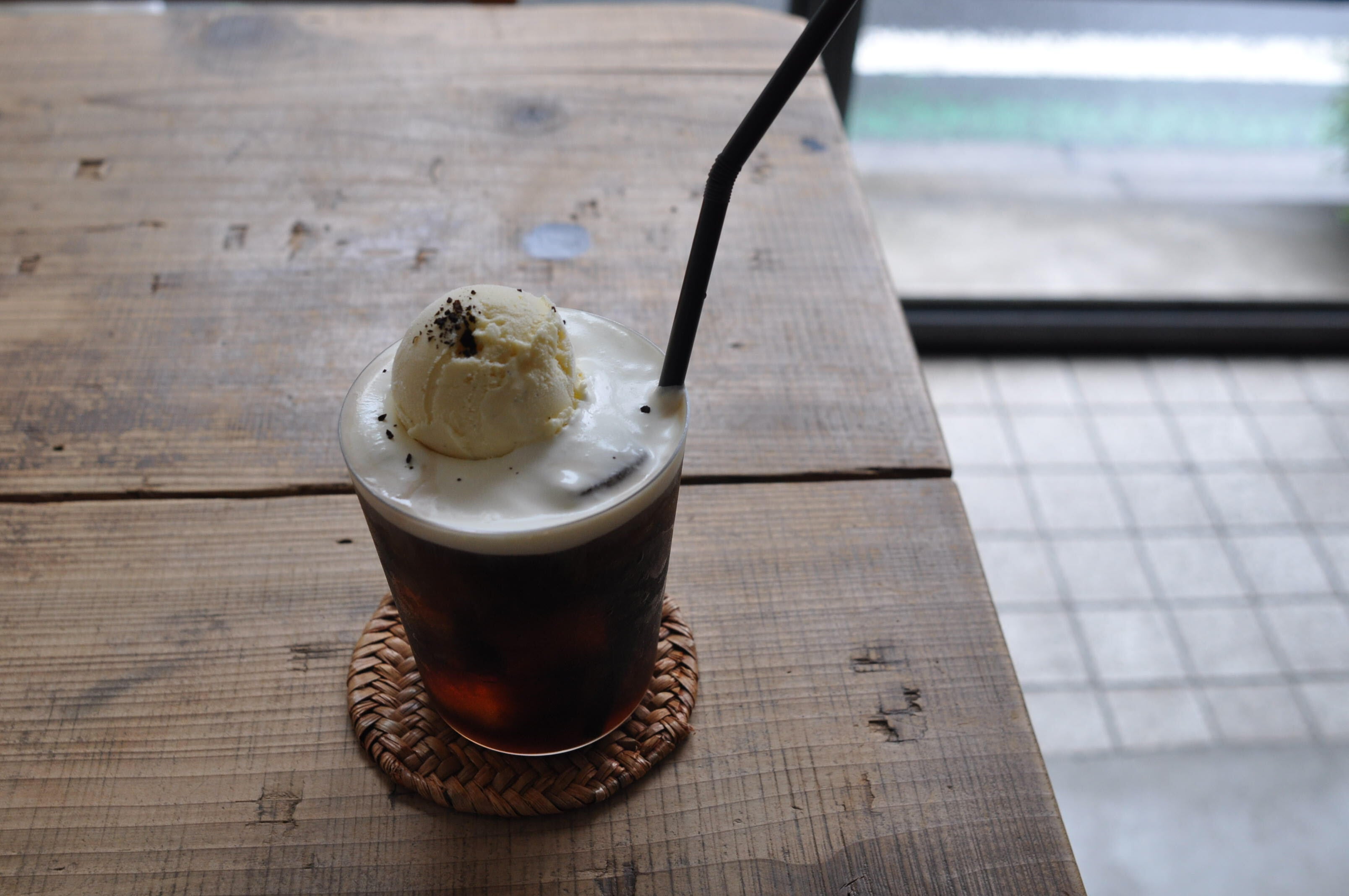  珈琲フロート　850円。そのほかオリジナルブレンドの珈琲を提供予定