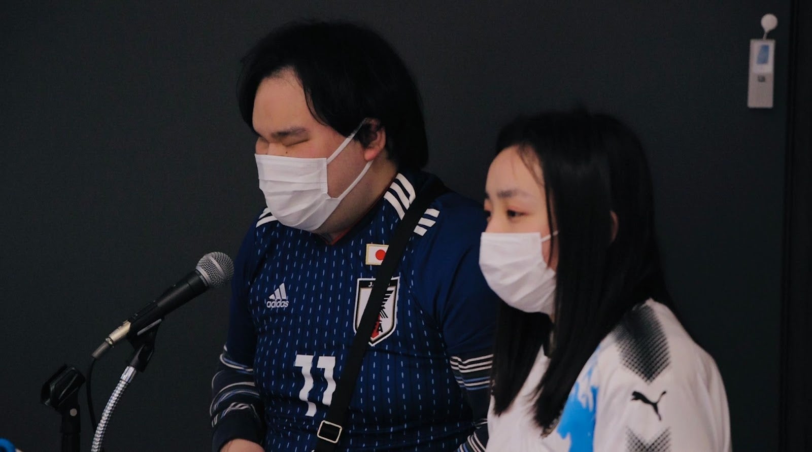 ▲応援団としてイベントを盛り上げる北村（左）と宮本（右）