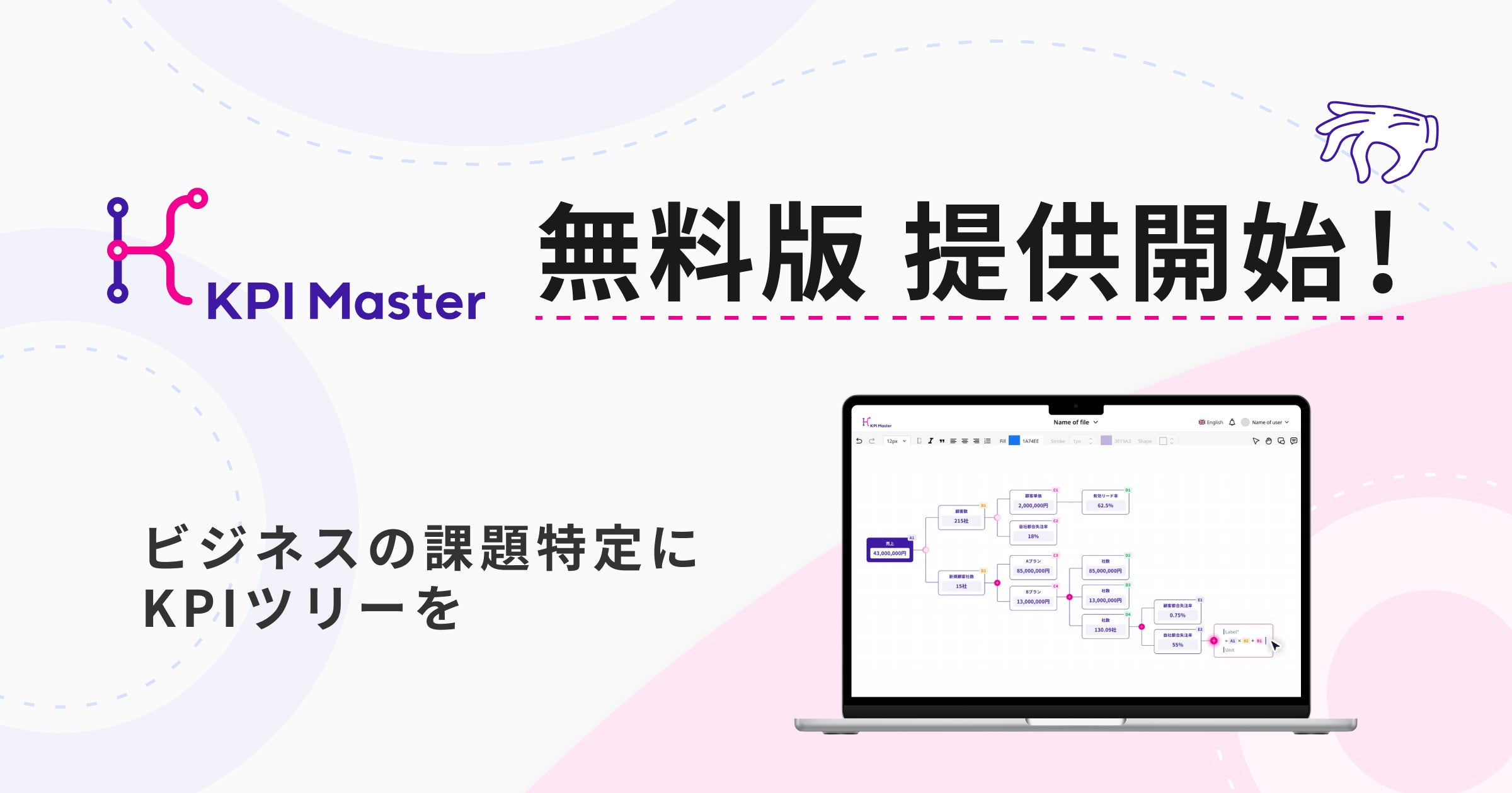 KPIツリーの作成に特化した課題特定ツール「KPI Master」の無料版を提供を開始 | 株式会社unnameのプレスリリース
