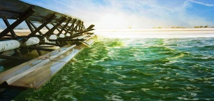 アースライズ社（米国・カリフォルニア州）の屋外藻類培養工場