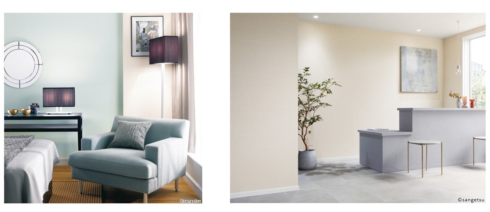 抗ウイルス壁紙の施工イメージ