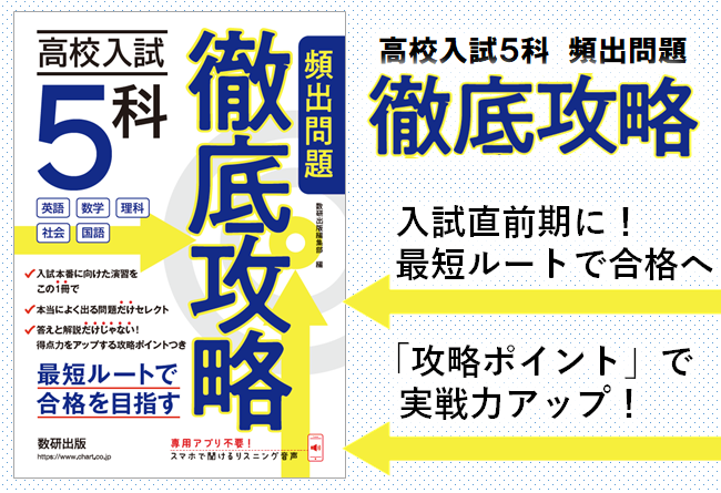 最短ルートで合格へ「高校入試5科 頻出問題徹底攻略」新発売