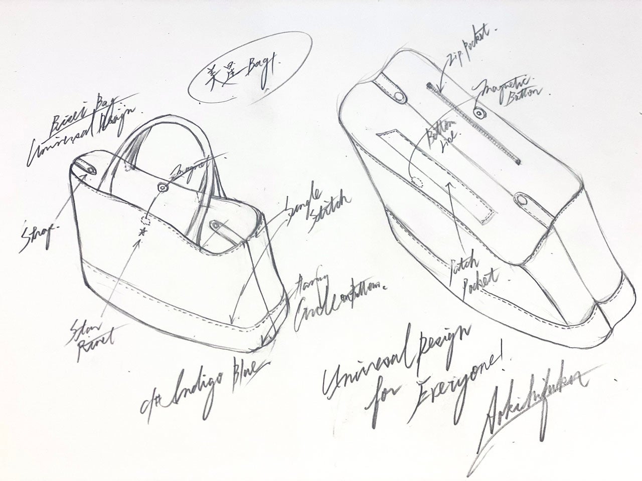 美星BAG のデザインスケッチ