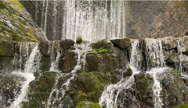 岡山県井原市を流れる小田川の上流水。 美しいジャガードデニムの立体感はこの水から生まれる 。