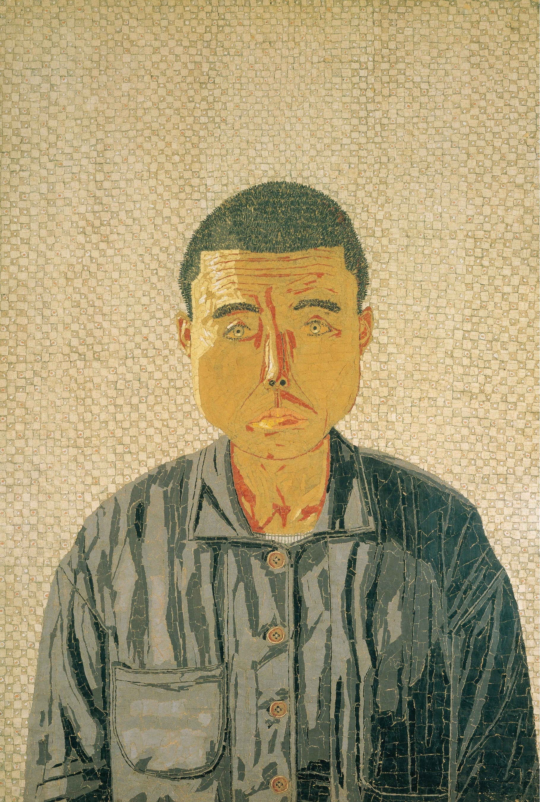 《自分の顔》貼絵／1950（昭和25）年 ©Kiyoshi Yamashita／STEPeast 2022