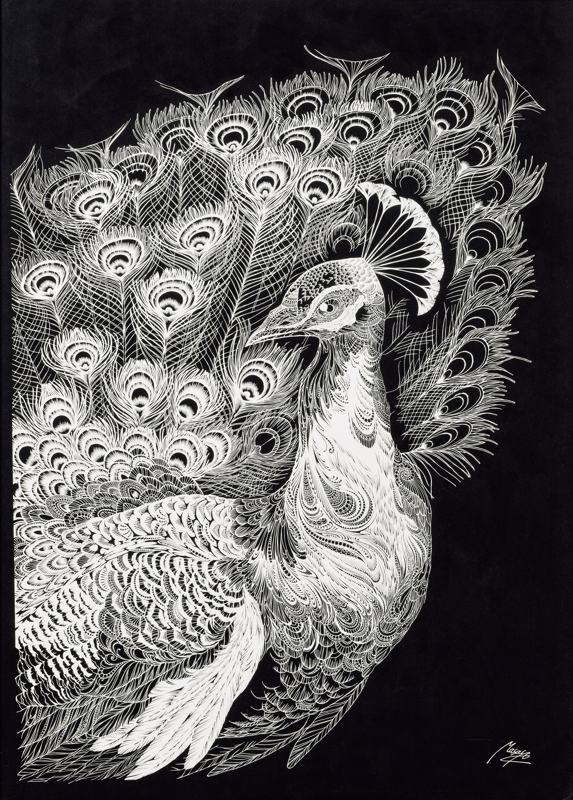 《昴然（孔雀）》2019年／切り剣Ｍasayo