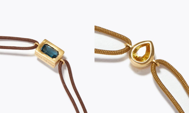 (左) ロンドンブルートパーズ／(右) イエローサファイア