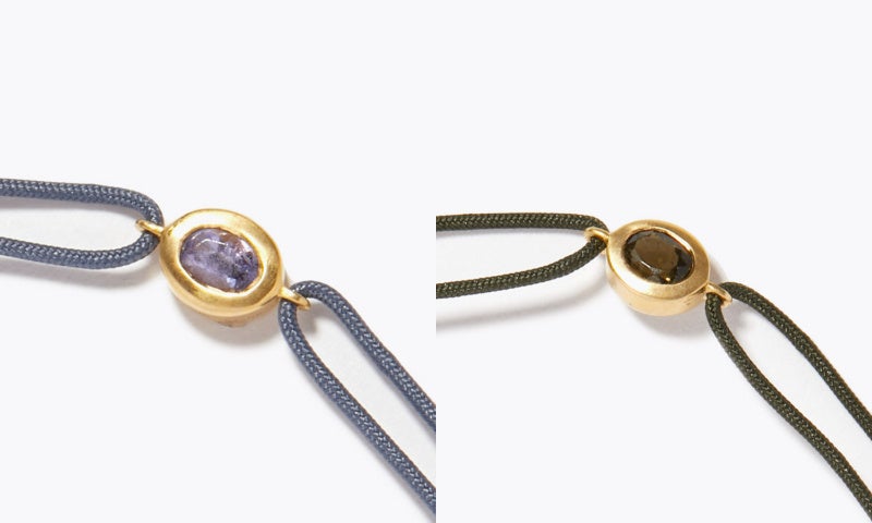 (左) タンザナイト／(右) モルダバイト