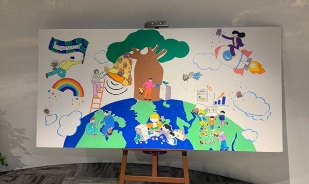 “Legaseedのありたい姿”を1枚の絵で現し、オフィスに装飾。