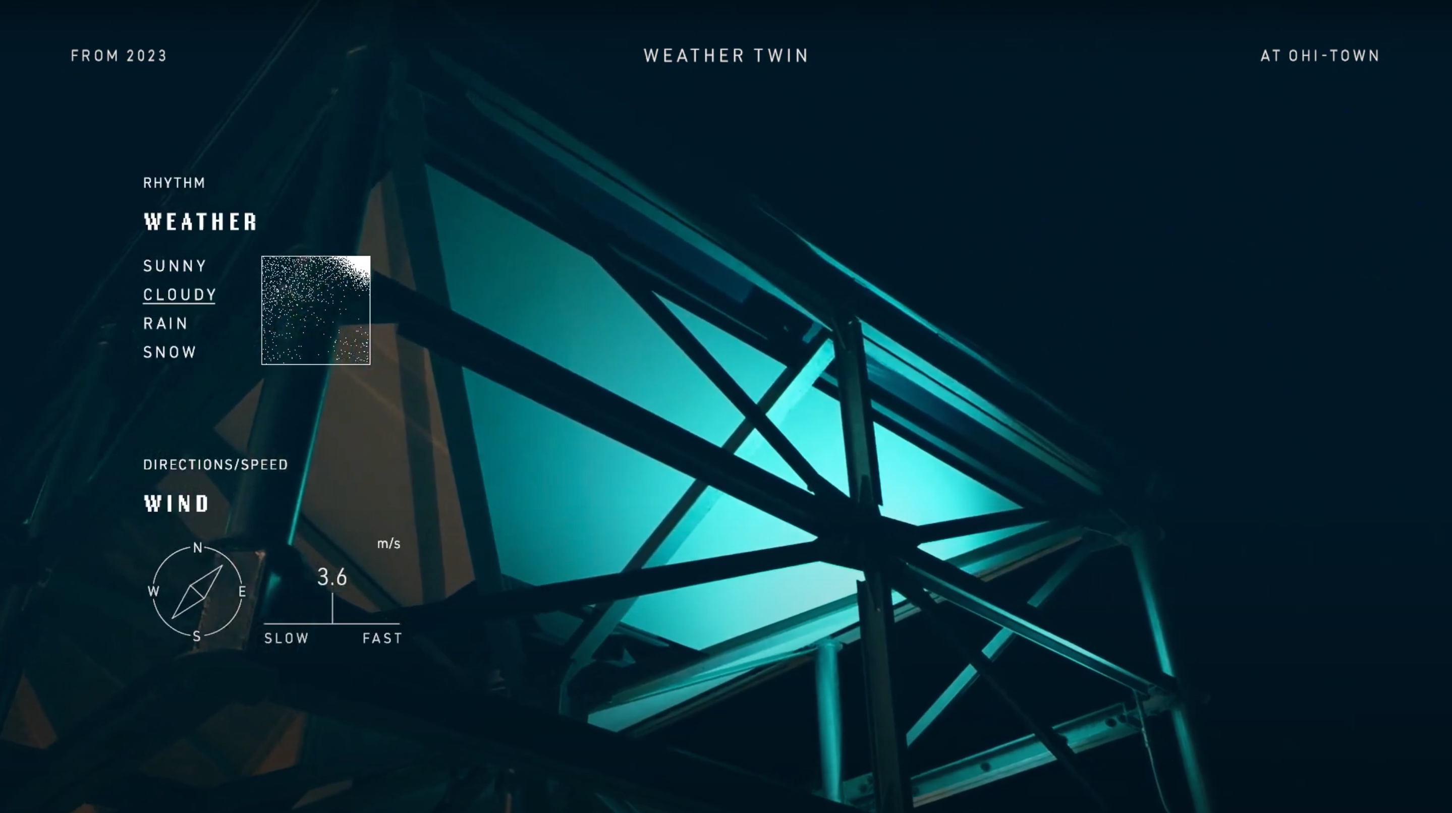 天気・風向・風速などと光の演出が連動