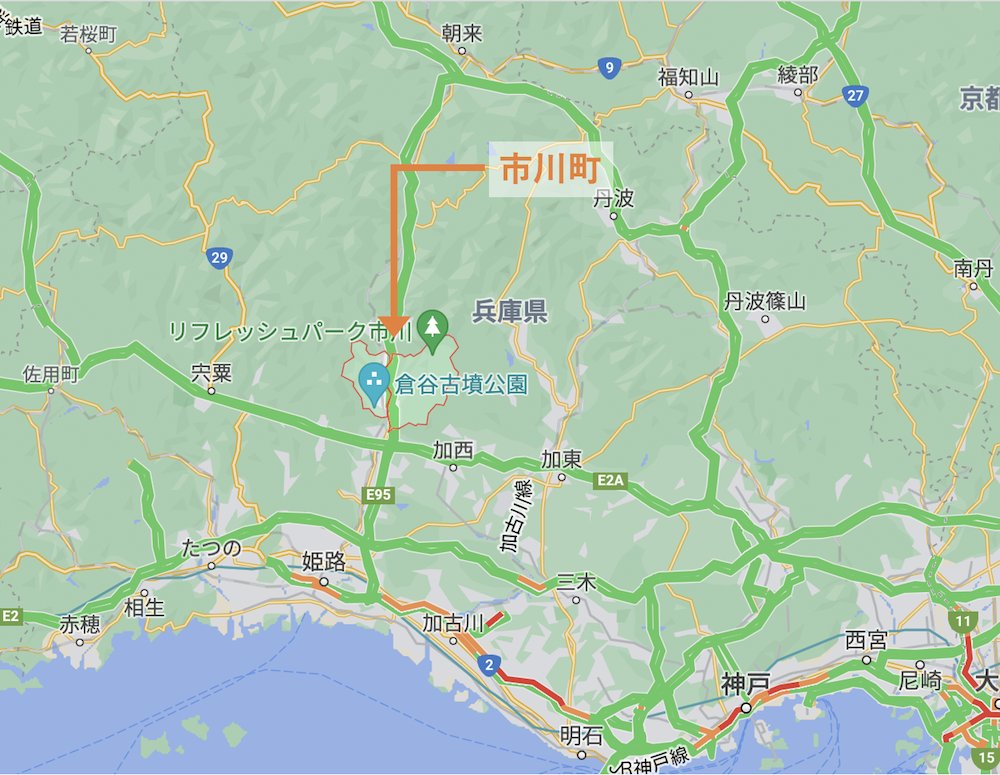 兵庫県・市川町はハート形をしている
