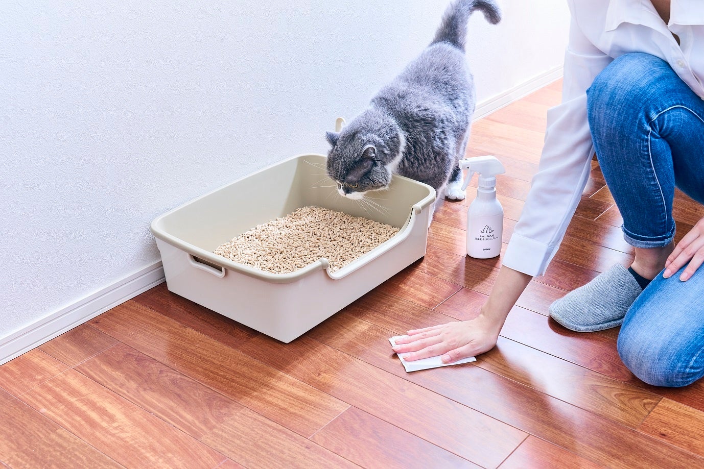 床の汚れ落としにも