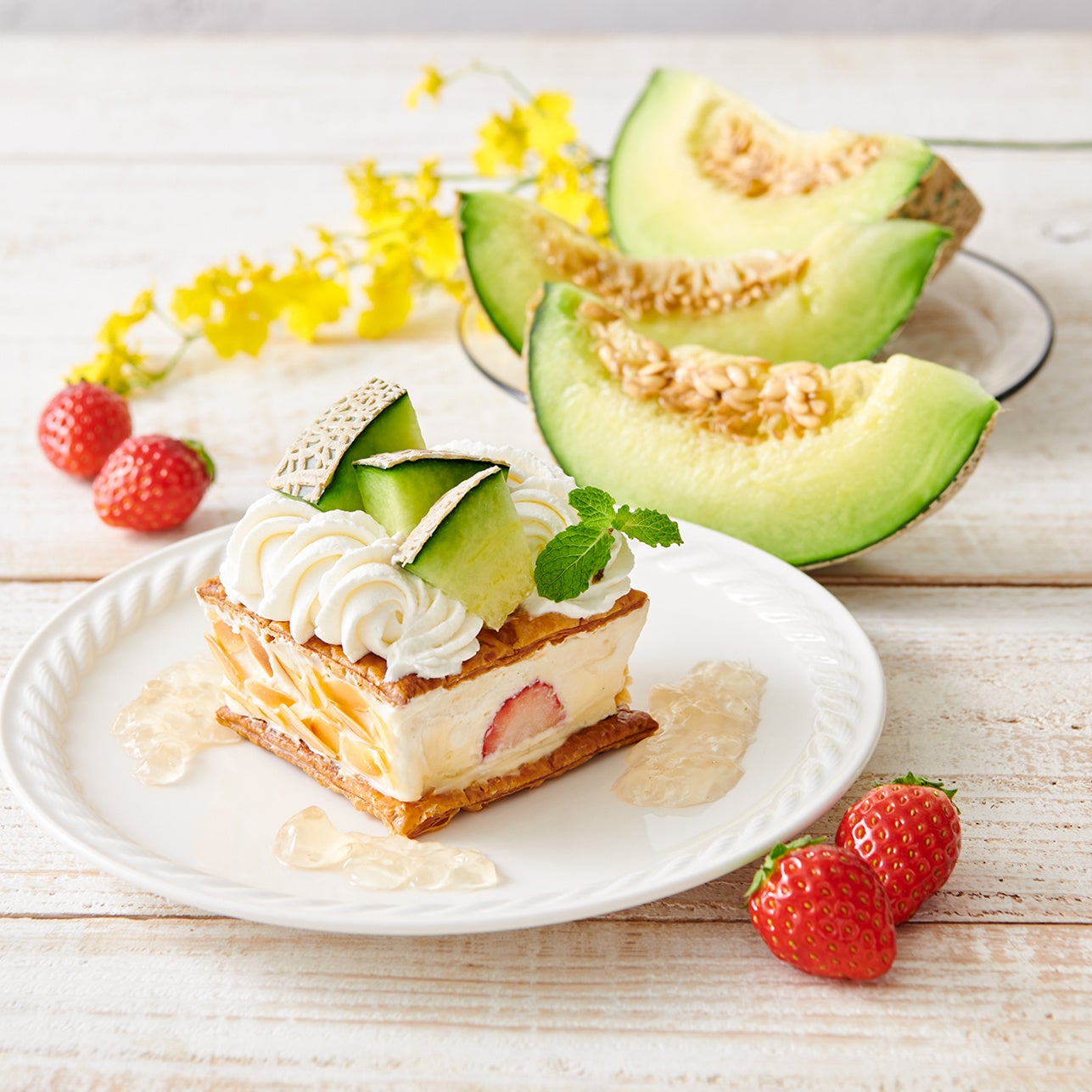 メロンと苺のパイ2