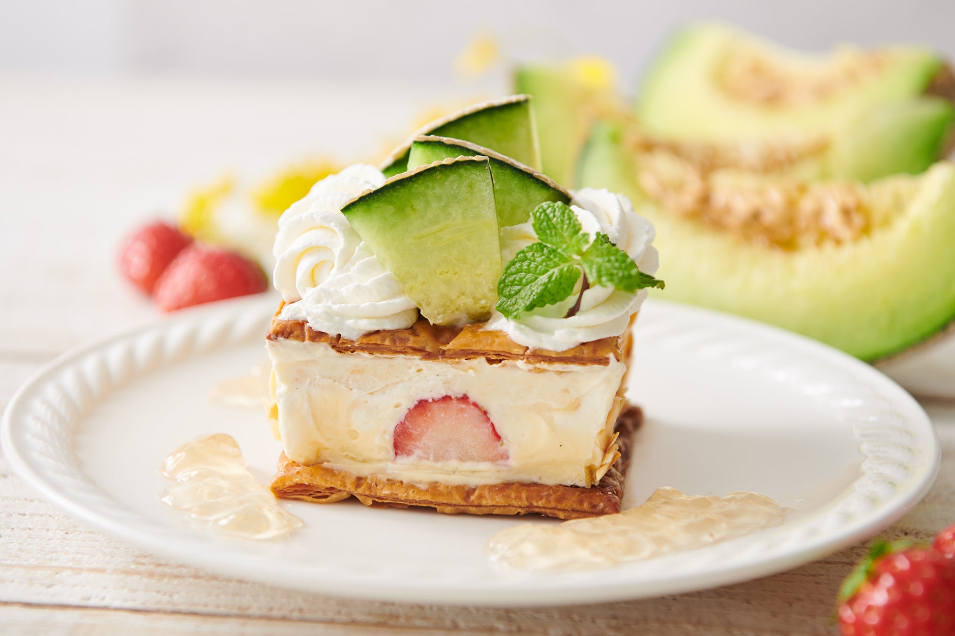 メロンと苺のパイ3