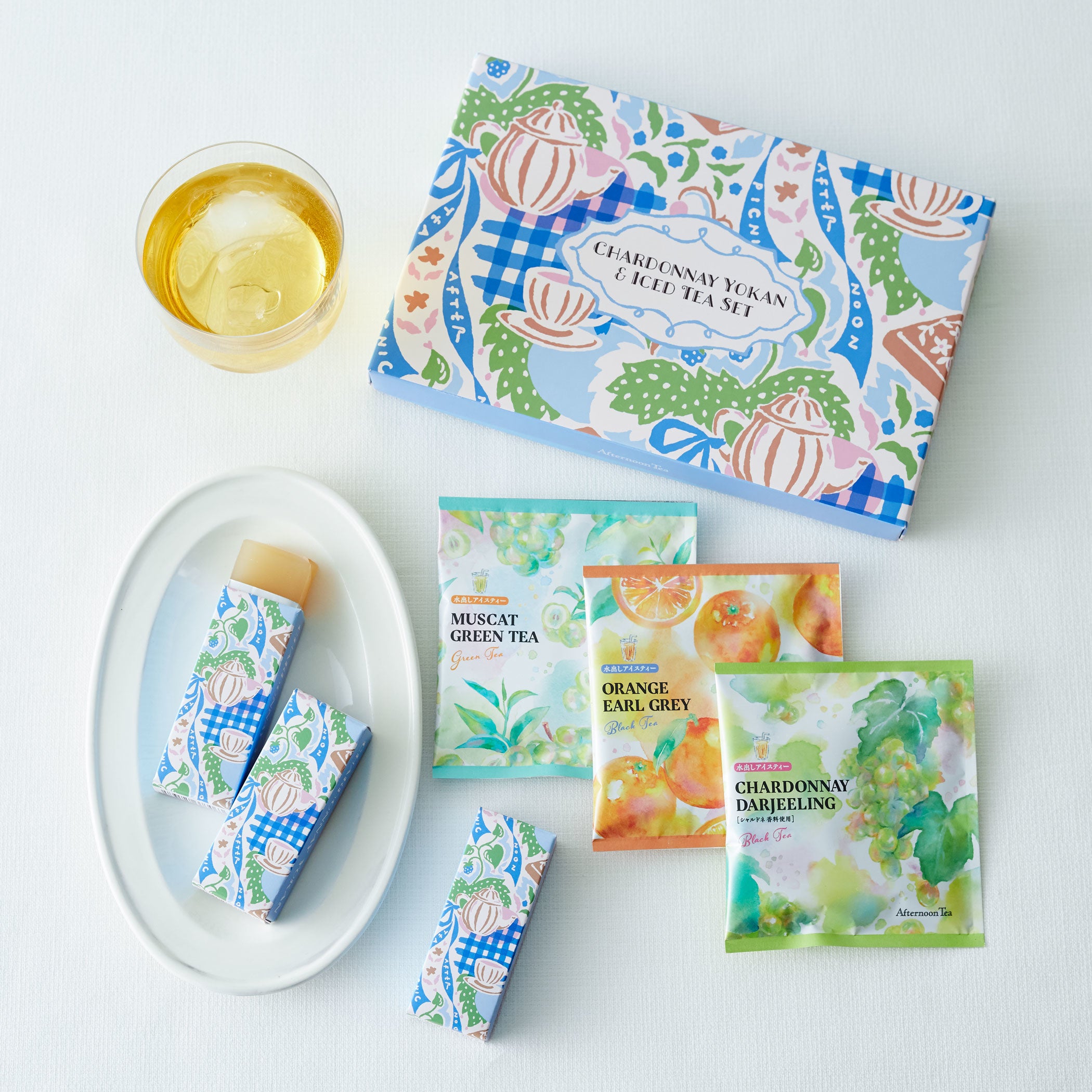 シャルドネ白あん羊羹＆アイスティーセット