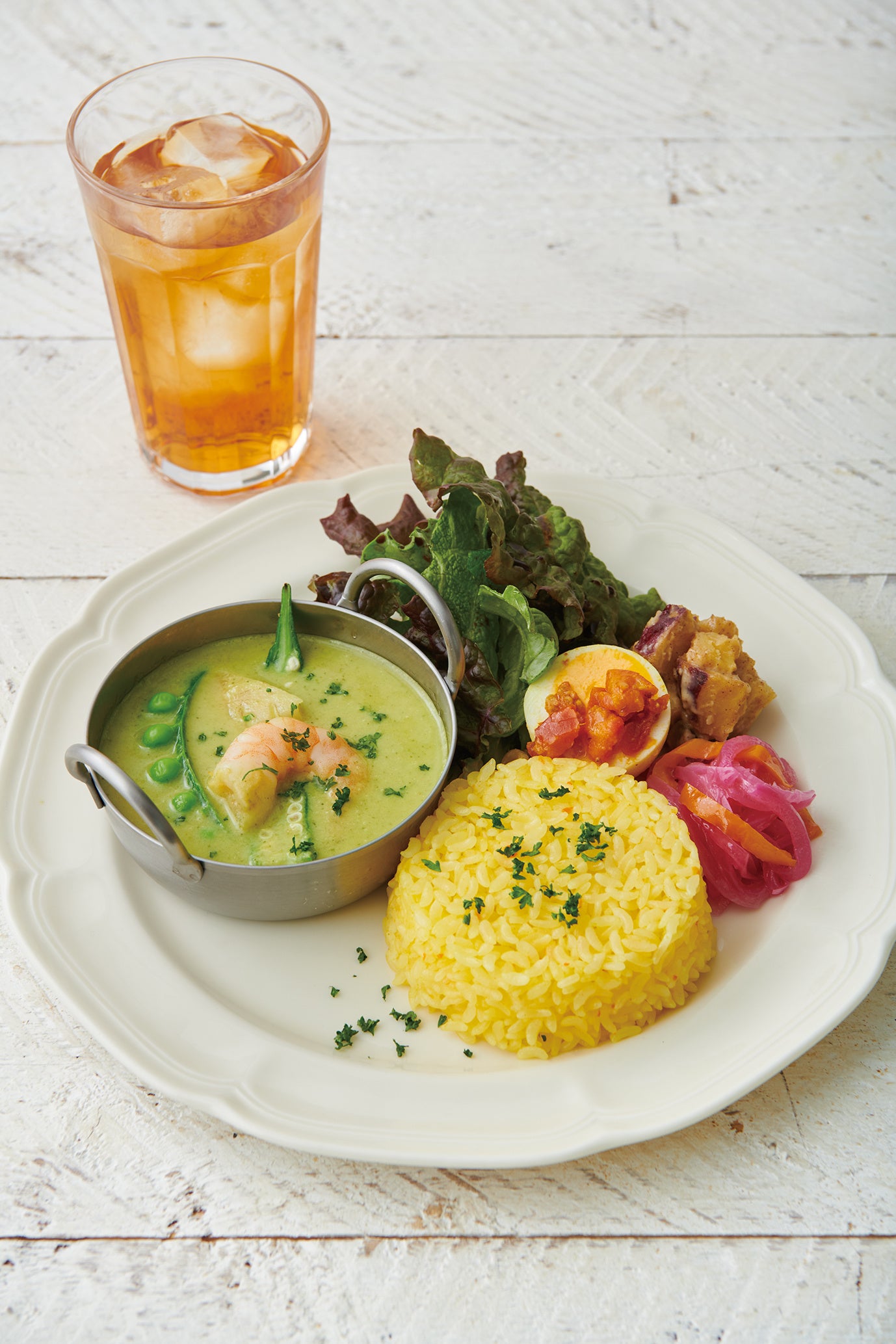 海老と焼き筍のグリーンカレー