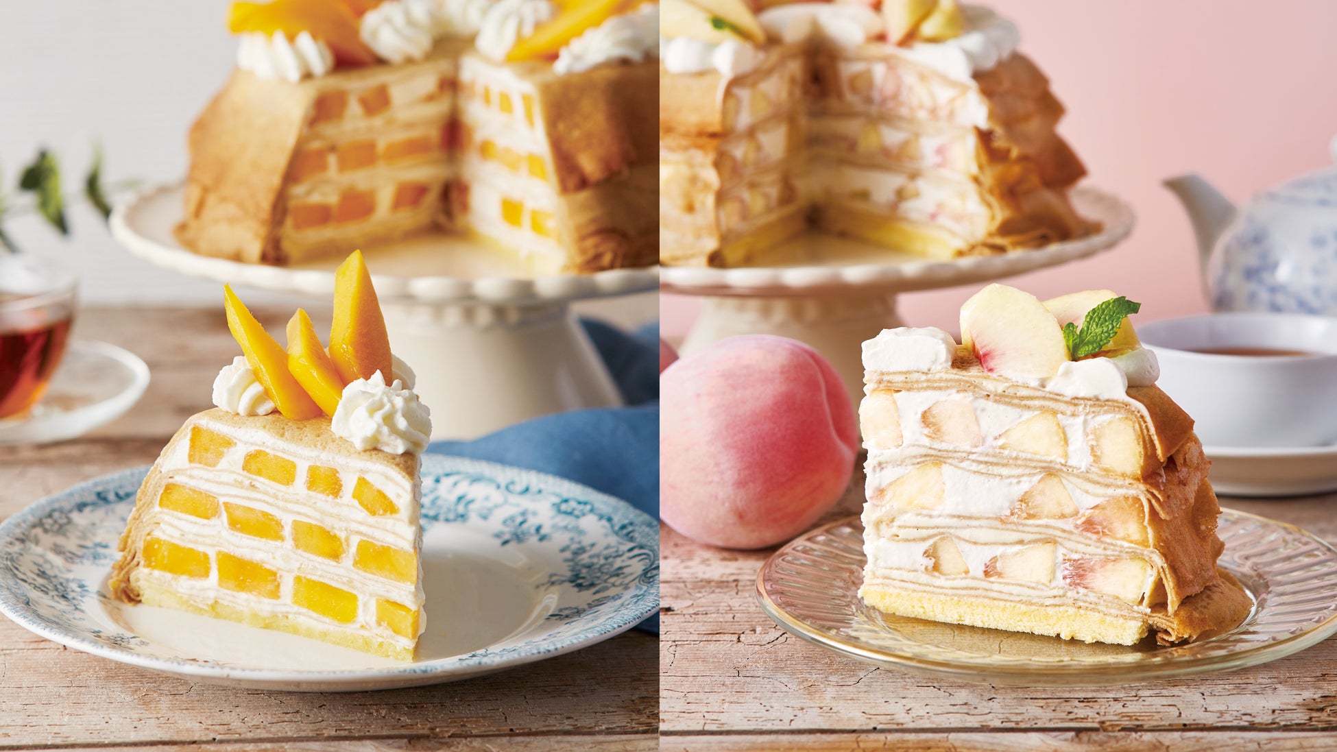 Afternoon Tea Love Table 芳醇な香りの マンゴー と甘く香るみずみずしい 白桃 を贅沢に楽しむ マンゴーと白桃のミルクレープ 株式会社サザビーリーグ アイビーカンパニーのプレスリリース Afternoon Tea Love Table 芳醇な香りの マンゴー と甘く香るみずみずしい 白桃 を贅沢に楽しむ マンゴーと白桃のミルクレープ 株式会社サザビーリーグ アイビーカンパニーのプレスリリース