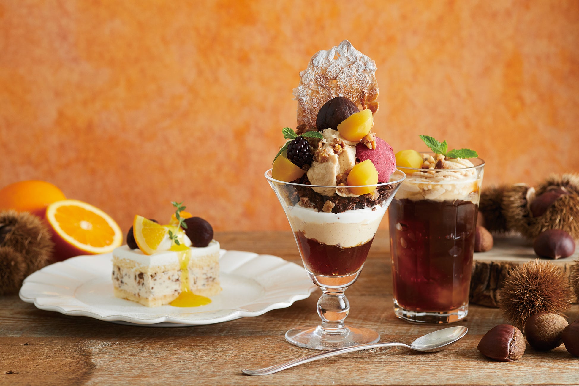 栗スイーツ&ティー集合イメージ