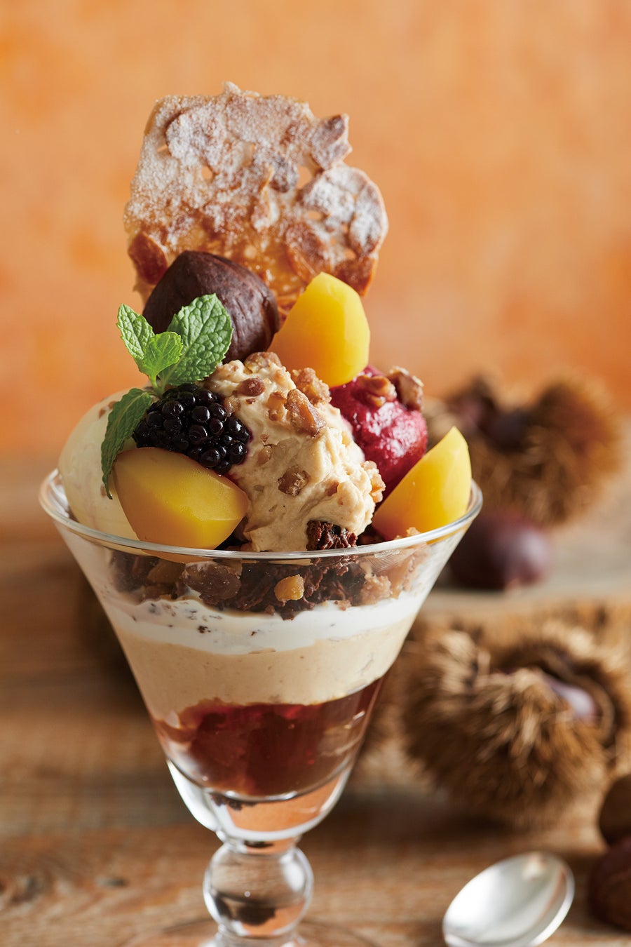 渋皮栗とカシスのパフェ2