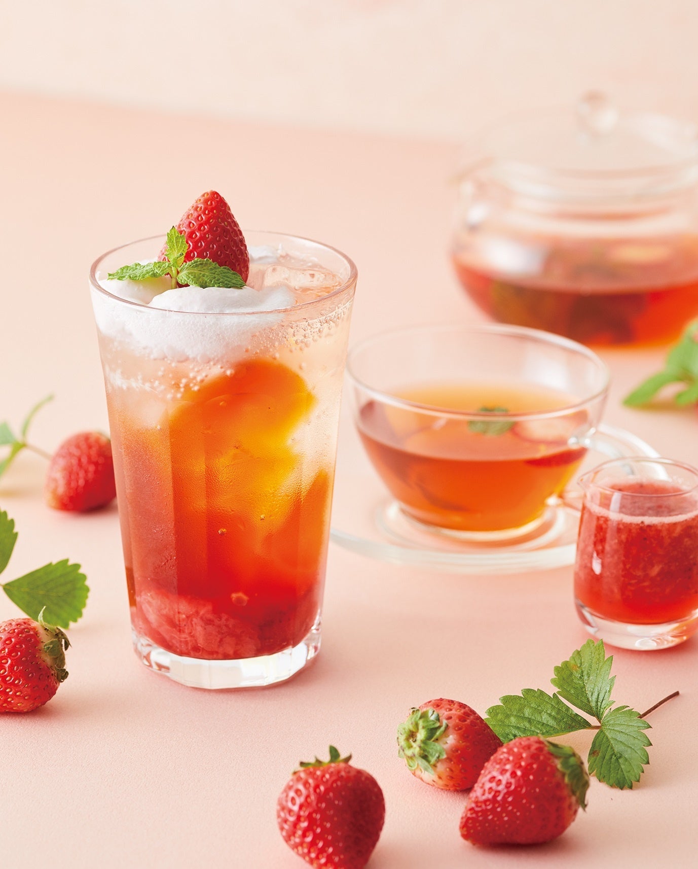 苺のティードリンク2種